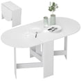 thumbnail image 1 of HOMCOM Table à Manger Pliable, Table Ovale à Abattants pour Cuisine, Salle à Manger, 1 of 10