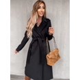 thumbnail image 5 of LinYooLi Trench Coats for Women Casual Lapel Long Solid Color Wrap Coat Wool Blend Overcoat Shacket Jacket, 5 of 5