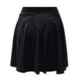 thumbnail image 4 of LNGOOR Jupe Patineuse Mini Plissée Extensible Décontractée pour Femmes avec Shorts Basique Polyvalente Taille Haute, 4 of 5