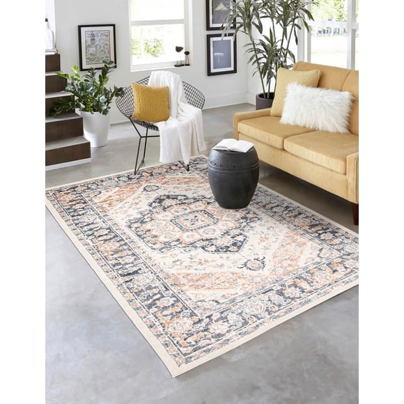 ECARPET Heriza Traditional Area Rug for Living Room, Bedroom, Dining Room, Entrance, Hallway and More.