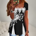 thumbnail image 1 of Weiqiqre Womens Tops Spring Summer Tunics Tops Short Sleeve Shirts Flowy Lace Tops Wrinkle Free Blouses, 1 of 7