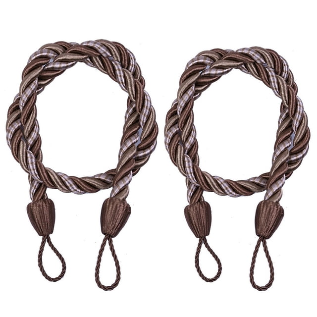 Kadlawus Decorative Rope Curtain Tiebacks For Windows Cord Buckle Tie Backs Adjustable Holdbacks For Living Room Bedroom Kitchen Drapes Nautical Style Hardware Included Set Of Two