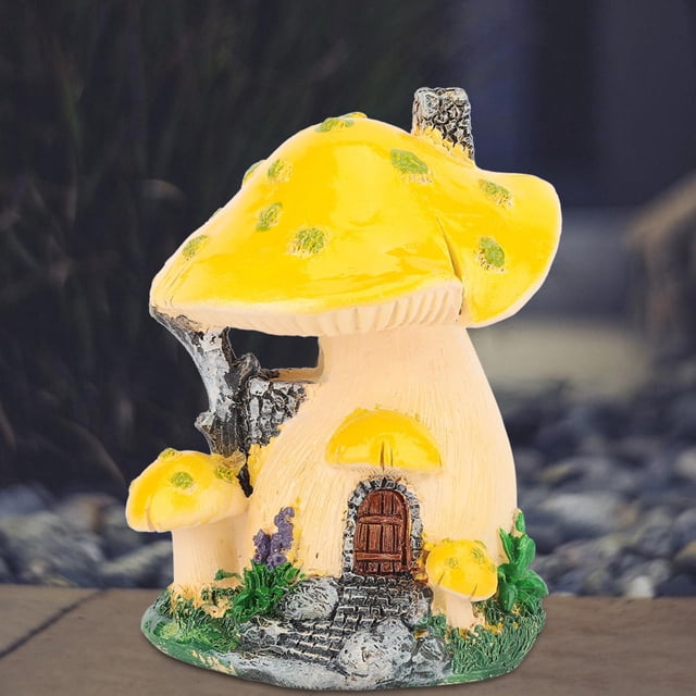 Mushroom House Decor,1Pc Mushroom House Sculpture Sculpture Decor Patio Decor Exquisite Design