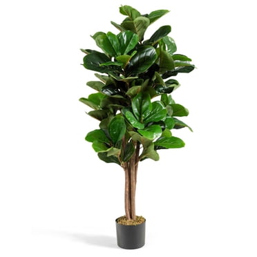 Gymax Figuier Lyre de 4 Pi Plante de Verdure Artificielle Décoration pour Maison et Bureau