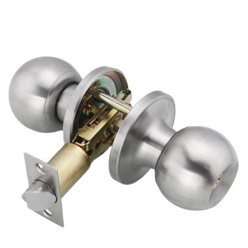 Jinsinto 2 x Poignée de Porte, Serrure à Bouton Rond, Serrure à Clé, Taille du Loquet 60/70mm