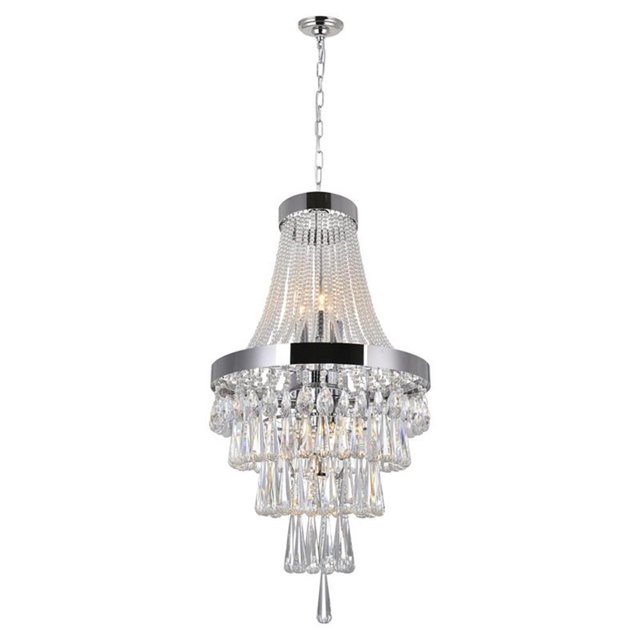 CWI Lighting Vaste Lustre à 6 Lumières avec Finition Chromée