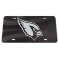 thumbnail image 1 of Plaque d'Immatriculation Laser Miroir en Cristal Noir des Arizona Cardinals, 1 of 1