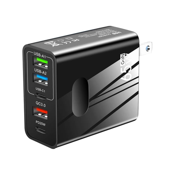 Wall Charger, Power Adapter, 36W Multi Port USB Charger with PD and QC3.0 Fast Charging for Phone Tablet, Travel Use, 1-Pack