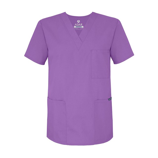 Adar Universal Unisex V-Neck Tunic 3 Pocket Scrub Top (Available in 39 Colors)
