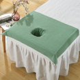 thumbnail image 3 of Cotton SPA Half Table Cover Beauty Salon Bed Face Hole Towel - Dark Green,, 3 of 7
