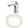 thumbnail image 1 of 18.25-in. W CSA Oval Bathroom Undermount Sink Set In White - Chrome Hardware AI-23043, 1 of 7