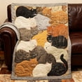 thumbnail image 4 of ZZkhGO Cat Flannel Blanket, Sleeping Cats Pattern Blanket, Removable Cozy Flannel Throw for Bed Couch Warmth, 4 of 5