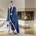 thumbnail image 2 of Safdie & Co. Hoodzy Blanket China Blue, 2 of 2