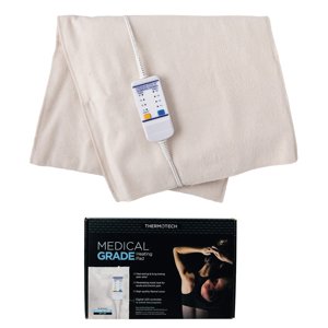 Medical Grade Heating pad with Automatic Moist Heat by Thermotech, High Heat Heating pad for Back Pain and Cramps - Extra Large King Digital - 26" by 14"