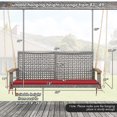 thumbnail image 4 of Costway Causeuse-Balançoire Suspendue en Osier pour Patio 2 Personnes Coussin de Porche Rouge, 4 of 10