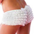thumbnail image 4 of Penkiiy Women Ruffled Bloomer Shorts Y2K Cute Lace Ruffle Shorts Elastic Waist Fairy Mesh Layered Micro Shorts XL White, 4 of 5