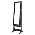 thumbnail image 2 of Giantex Jewelry Cabinet Armoire with Full-Length Mirror and LED Lights, Brown, 2 of 8