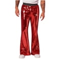 thumbnail image 2 of Pantalon Décontracté pour Hommes, Taille Serrée, Performance de Scène, Style Boîte de Nuit, Pantalon Évasé, 2 of 5