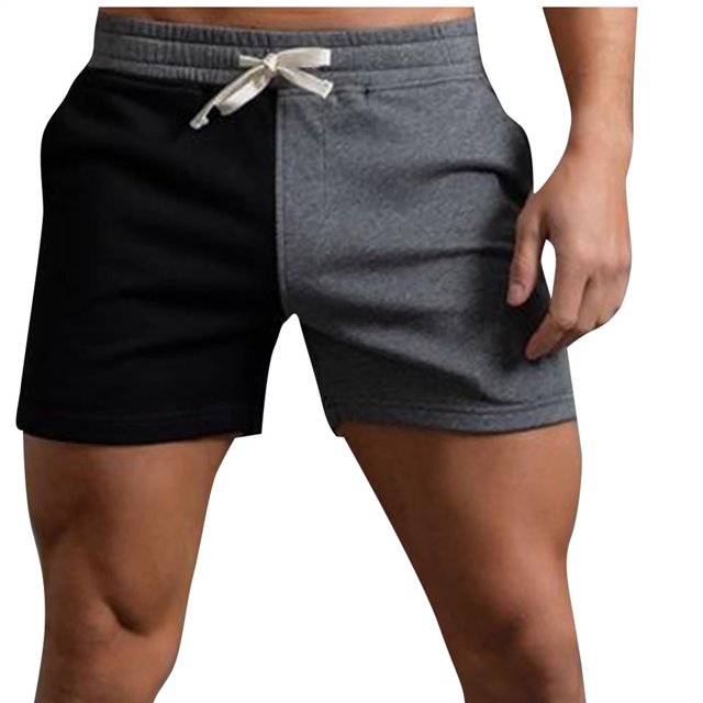 Mens Shorts Mens Casual Solid Color Casual Drawstring Pockets Elastic Sports Shorts