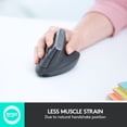 thumbnail image 3 of Logitech MX Vertical Wireless Mouse – Ergonomic Design Reduces Muscle Strain, Rechargeable, Graphite, 3 of 12