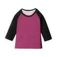 thumbnail image 1 of ZACPNCV T-Shirts pour Adolescentes Raglan Manches 3/4 Vêtements Mignons Automne Col Rond Hauts Confortables Manches au Coude T-Shirts Noir 4-5 Ans, 1 of 7
