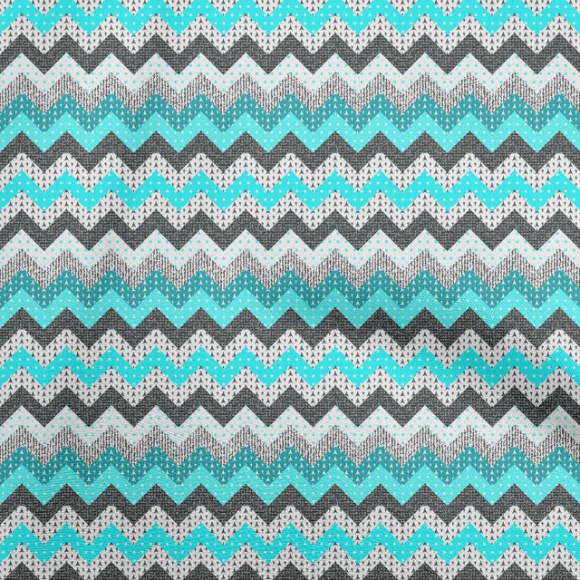 oneOone Viscose Chiffon Turquoise Blue Fabric Chevron Sewing Material Print Fabric By The Yard 42 Inch Wide-RW