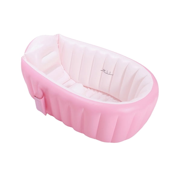 Siruishop Inflatable Baby Bathtub Baby Pool Foldable Portable Shower Basin for Newborn Pink