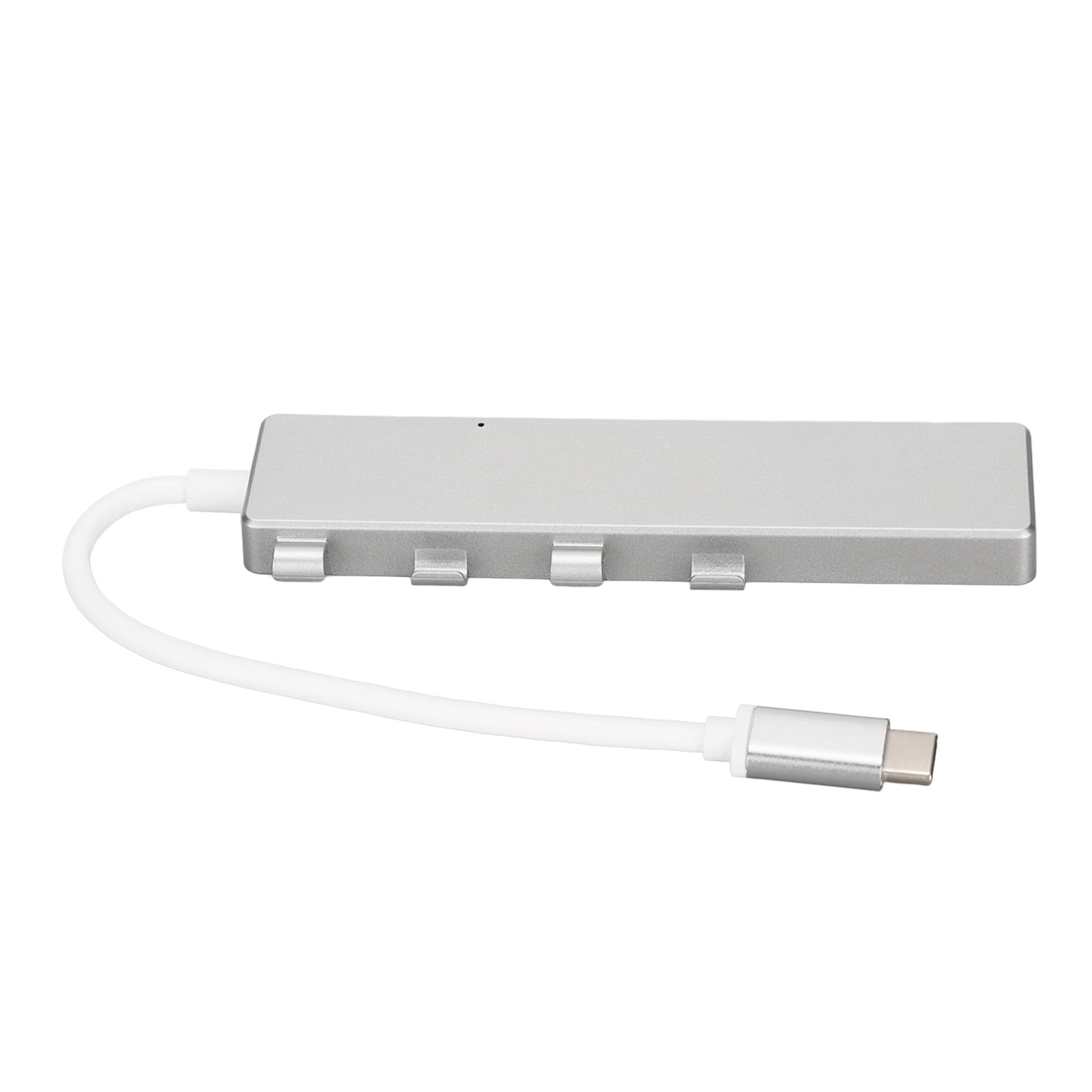 USB C To USB Hub, USB C Hub Multiport Adapter 1xUSB C Power Port High Speed Transmission Portable 3xUSB2.0 Ports  For Laptop Silver,Grey
