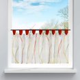 thumbnail image 2 of Window Curtain Sheer Voile Cafe Net Curtain with Loops Waves Pattern, Fabric,(Red,H/B: 45/120 cm), 2 of 7