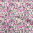 thumbnail image 1 of oneOone Viscose Chiffon Pink Fabric Writing Text Dress Material Fabric Print Fabric By The Yard 42 Inch Wide, 1 of 4
