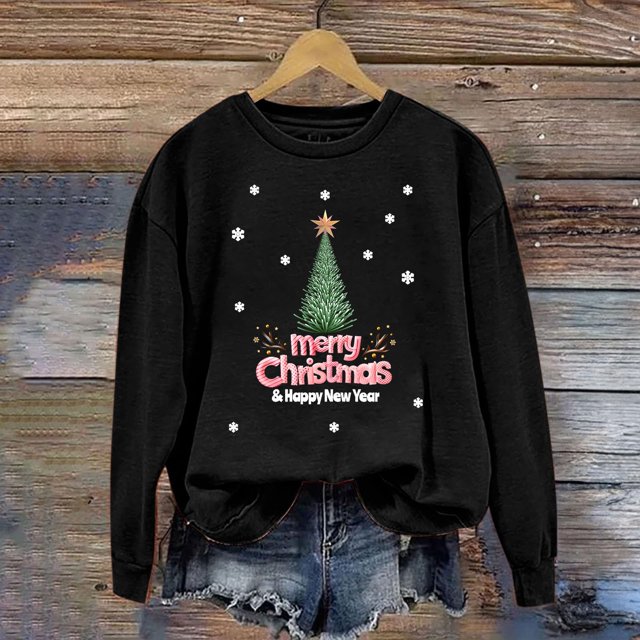 EGNMCR Chandails en Molleton à Capuche pour Femmes, Chandails en Molleton pour Femmes, Chandail à Capuchon Décontracté à Manches Longues de Noël Mode Décontractée à Manches Longues Col Rond Imprimé Chandails en Molleton Blouse pour Femmes