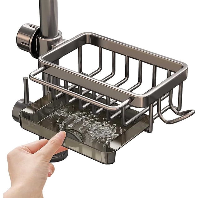 TopLLC Kitchen Accessories, Kitchen Essentials, Kitchen Tools Faucet Storage Rack Cloth Storage No Punching Can Hollowed Out Sink Storage Rack Storage rack