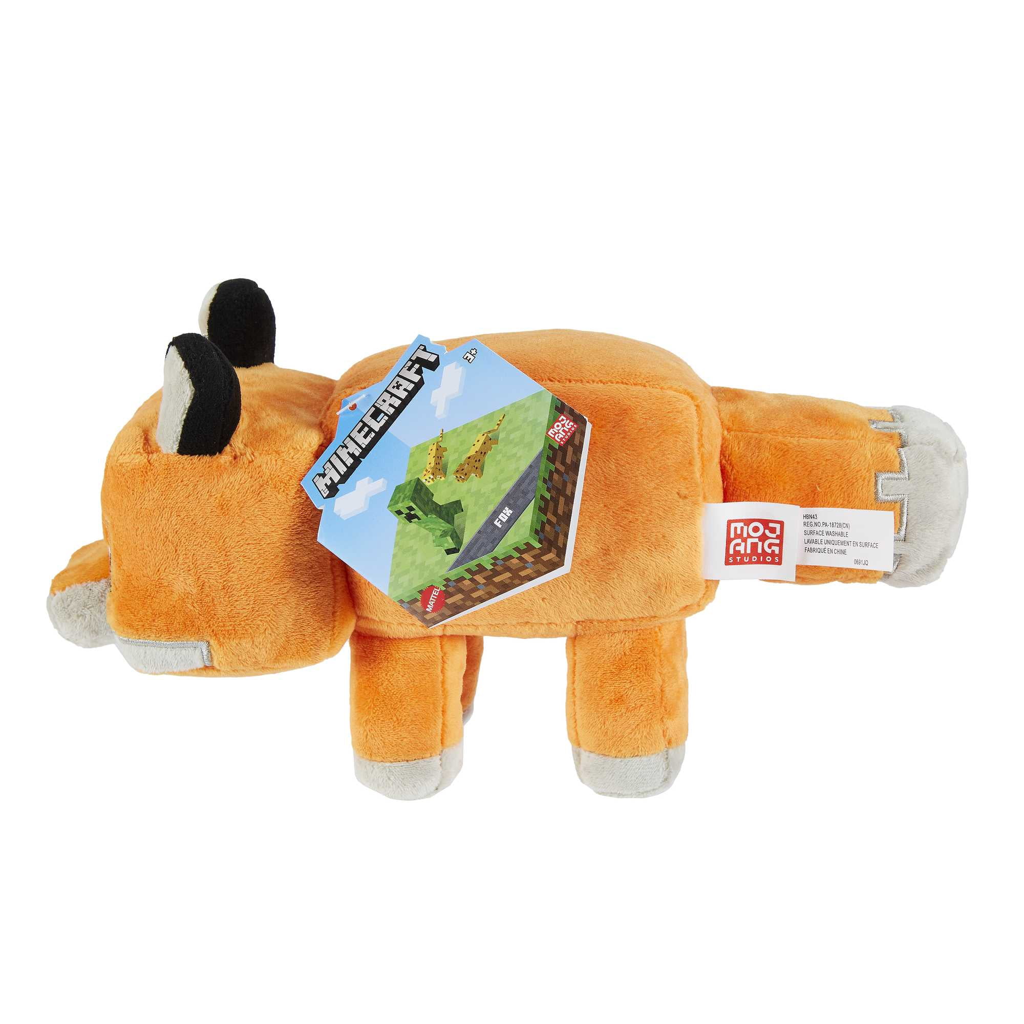 Minecraft Plush Fox Toy, 8-inch Collectible Soft Doll Inspired by