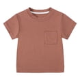 thumbnail image 1 of Posijego T-Shirts en Coton pour Bébé, Manches Courtes, Col Rond, T-Shirts de Base pour Tout-Petits Garçons Filles pour l'Été, 1 of 7