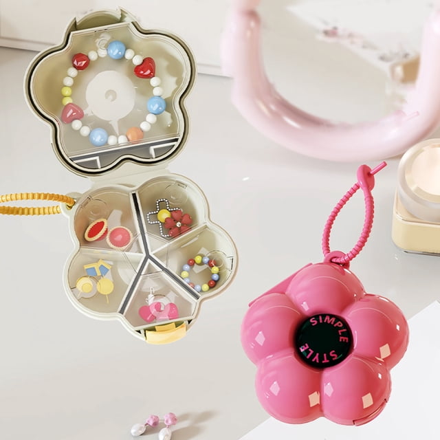 Product Storage Containers Floral Shape Organizer for Jewelry and Small Items Compact Travel-Friendly Design for Home Organization