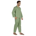 thumbnail image 2 of Inkmeso Ensemble de Pyjama Classique Uni en Coton, Pyjama Boutonné pour Hommes, 2 Pcs, Tenue de Nuit, 2 of 7