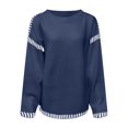 thumbnail image 4 of Kogui Chandails pour Femmes Automne Chandails pour Femmes Col Rond Chandail Torsadé Manches Longues Hauts d'Automne pour Femmes 2025 (Bleu,m), 4 of 4