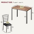 thumbnail image 3 of Gaderth 5 Piece Dining Table Set for 4, Kitchen Table and Chairs Set with 4 Upholstered Chairs, MDF Tabletop and Metal Frame, Space Saving Dining Room Furniture for Apartment, Kitchen, Small Space, 3 of 8