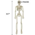 thumbnail image 3 of ZTTD 2 PCS Posable Halloween Skeleton Decor 16 Inches, Full Body Posable Joints Hanging Skeletons for Halloween Decorations, Graveyard Props, Haunted House Accessories, Front Lawn (Style2-Beige), 3 of 9