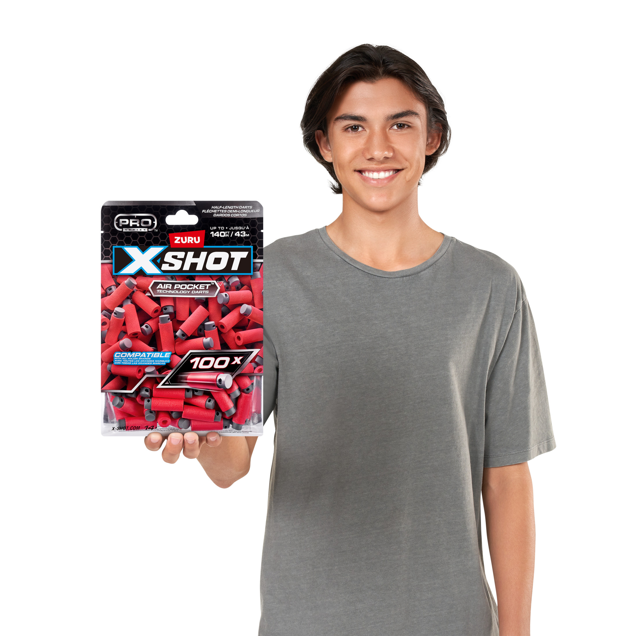 Confezione di ricarica con 100 dardi a mezza lunghezza XSHOT Pro Series di ZURU
