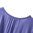 thumbnail image 4 of AherBiu Ensembles de Pyjama Grande Taille pour Femmes 2 Pcs Col Ras du Cou Manches Courtes à Revers Hauts à Volants avec Shorts de Pyjama Vêtements d'Intérieur Vêtements de Nuit, 4 of 7