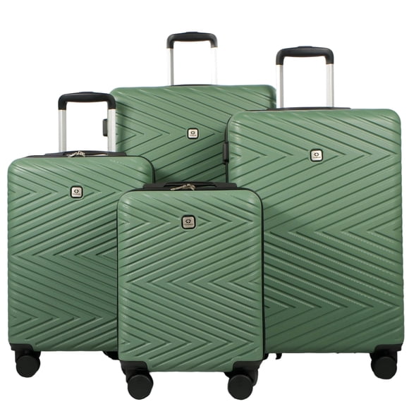 Travelhouse Ensemble de 4 Pcs de Valises Rigides, Valise Rigide Légère avec Cadenas TSA et Roues Pivotantes. (Vert Foncé)