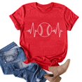 thumbnail image 2 of adviicd T-Shirt Basique pour Femmes, T-Shirts Décontractés, Manches Courtes, Vacances d'Été, Rouge, TG, 2 of 5