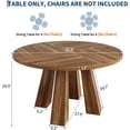thumbnail image 2 of Dining Table for 4, 47 Inch Kitchen Table, Round Dining Room Table with Sturdy Base for Dining Room, Kitchen, Walnut(Table Only), 2 of 6