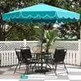 thumbnail image 4 of Costway Parasol de Patio 10 Pi avec Manivelle, Inclinaison Réglable, Volants, Toit Ventilé, 8 Baleines, Bleu, 4 of 10