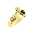 thumbnail image 3 of RYLOS Rings Gold Plated Silver Claddah Love, Loyalty & Friendship Heart 6MM Gem Irish Wedding Band Claddagh Rings September Sapphire Jewelry Size 8, 3 of 6