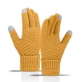thumbnail image 2 of Women Winter Wool Warm Gloves Solid Color Fleece Knitted Cold Proof Gloves, 2 of 3