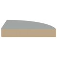 thumbnail image 2 of vidaXL Floating Corner Shelf Grey 25x25x3.8 cm MDF, 2 of 4