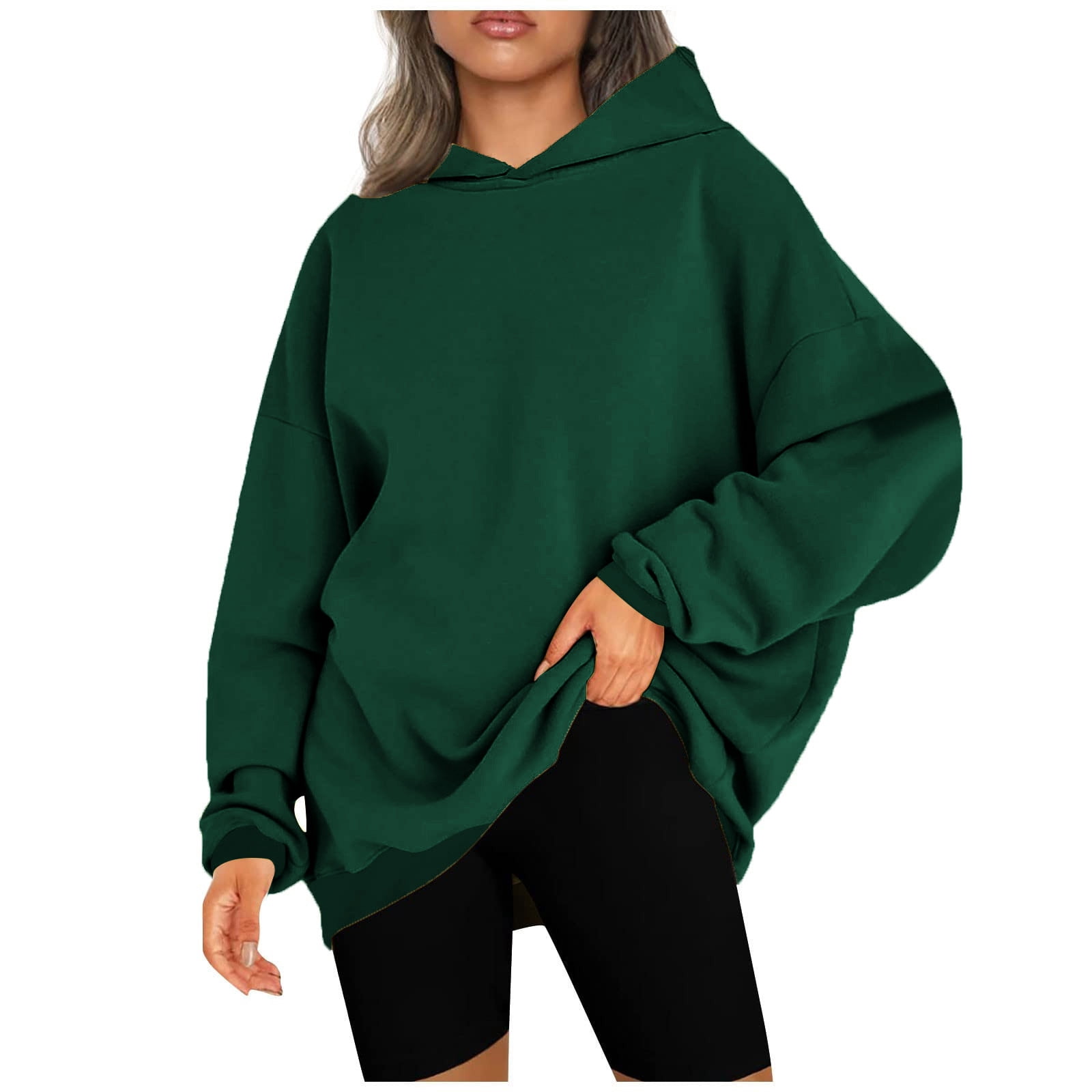 Oversized Hoodies for Women Sweatshirts Long Sleeve Pullover Fall Winter Solid Color Tops