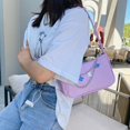 thumbnail image 3 of Vintage Women Butterfly Chain PU Small Shoulder Bag Solid Color Underarm Bags, 3 of 9
